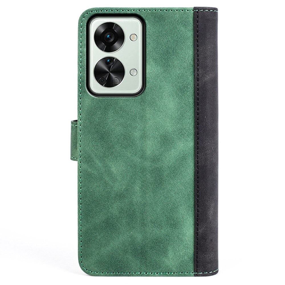 OnePlus Nord 2T 5G Wallet Case Color Splicing Green