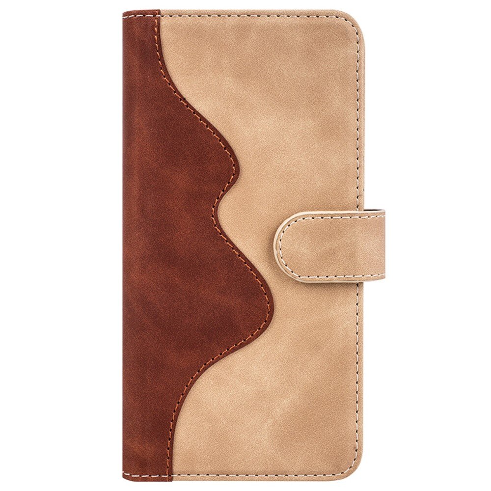 OnePlus Nord 2T 5G Wallet Case Color Splicing Beige/Brown