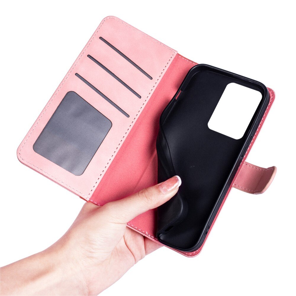 OnePlus Nord 2T 5G Wallet Case Color Splicing Pink