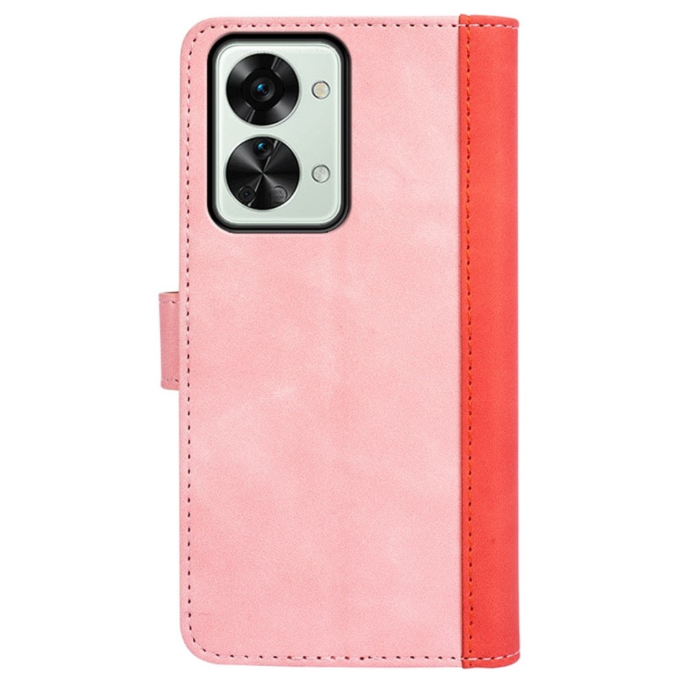 OnePlus Nord 2T 5G Wallet Case Color Splicing Pink