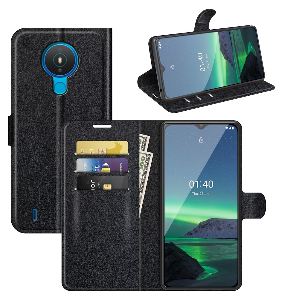 Nokia 1.4 Wallet Book Cover Black