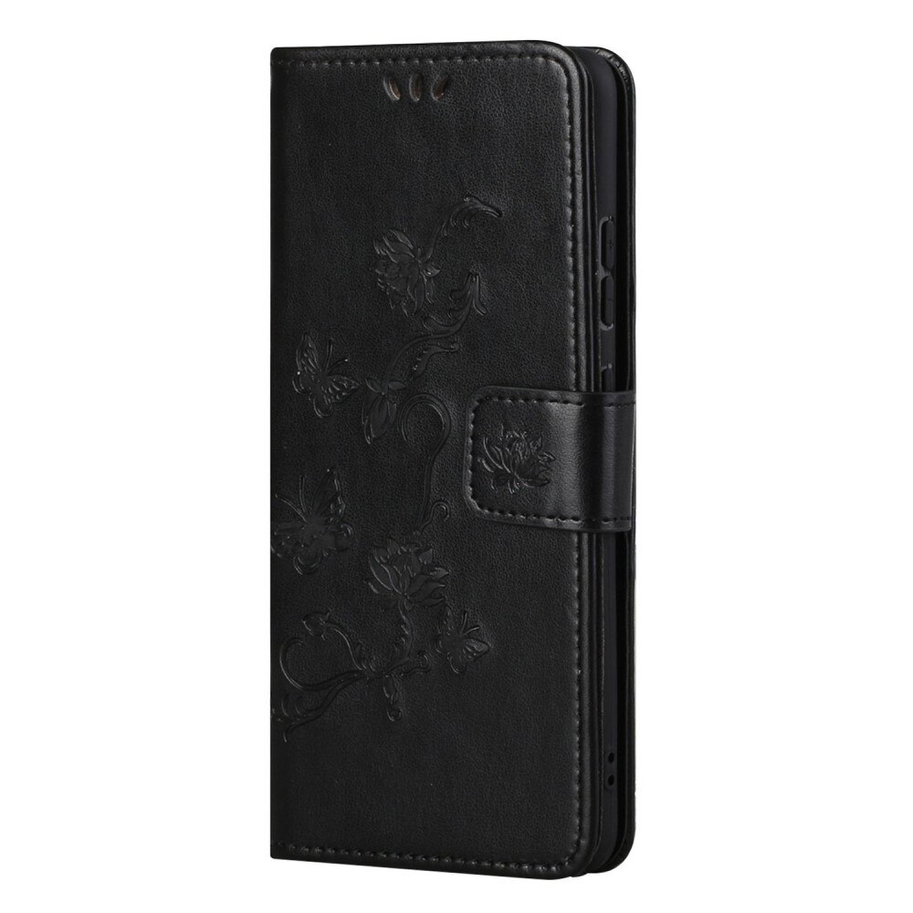  Nokia G11/Nokia G21 Leather Cover Imprinted Butterflies Black