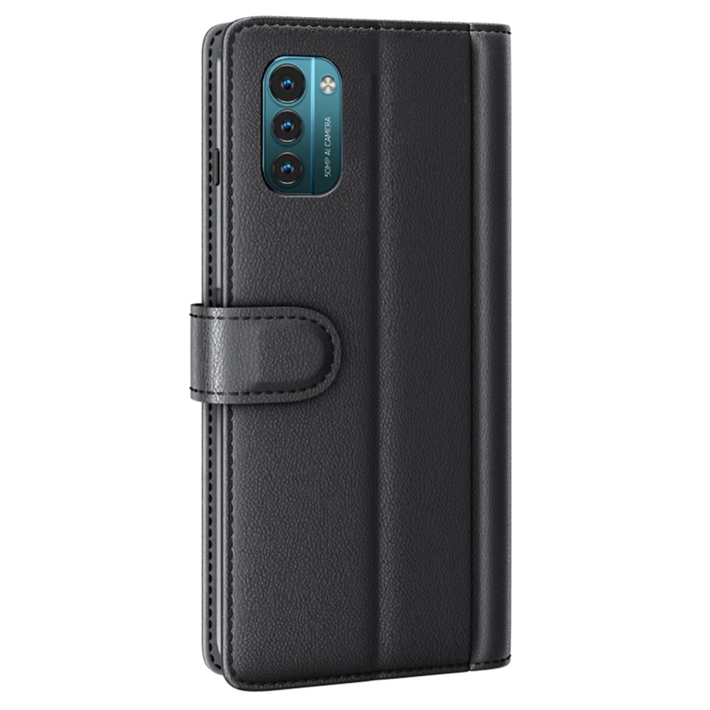  Nokia G11/Nokia G21 Genuine Leather Wallet Case Black