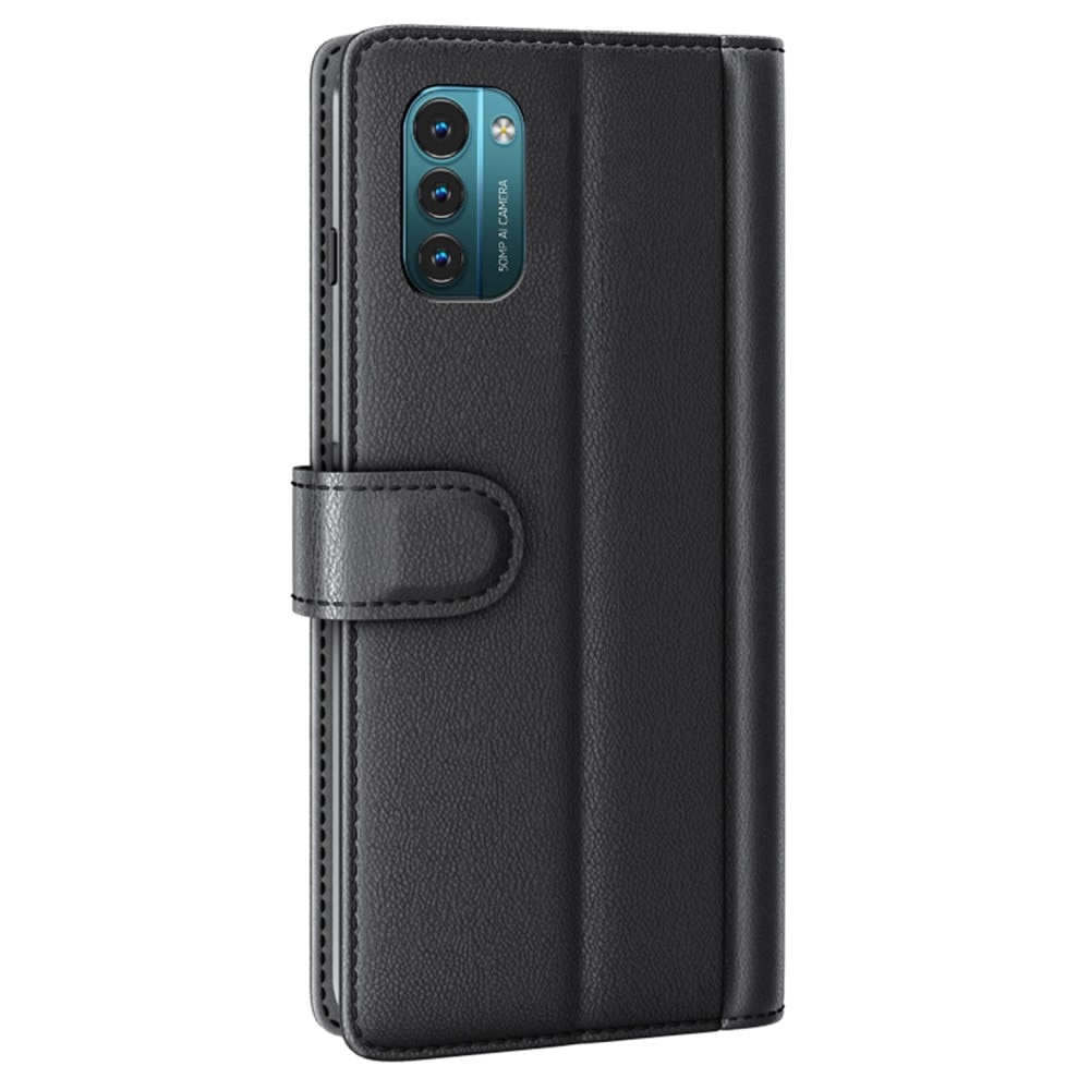 Nokia G11/G21 Genuine Leather Wallet Case Black