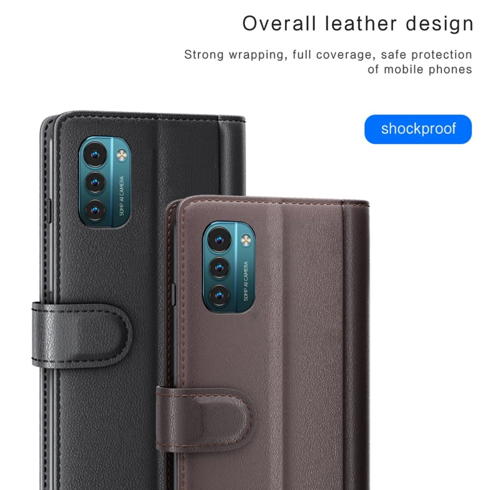 Nokia G11/G21 Genuine Leather Wallet Case Black