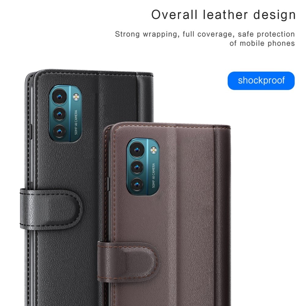  Nokia G11/Nokia G21 Genuine Leather Wallet Case Black