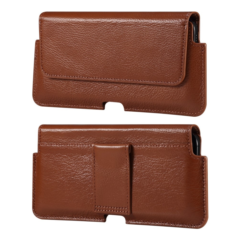 Leather Belt Bag for Phone S Brown