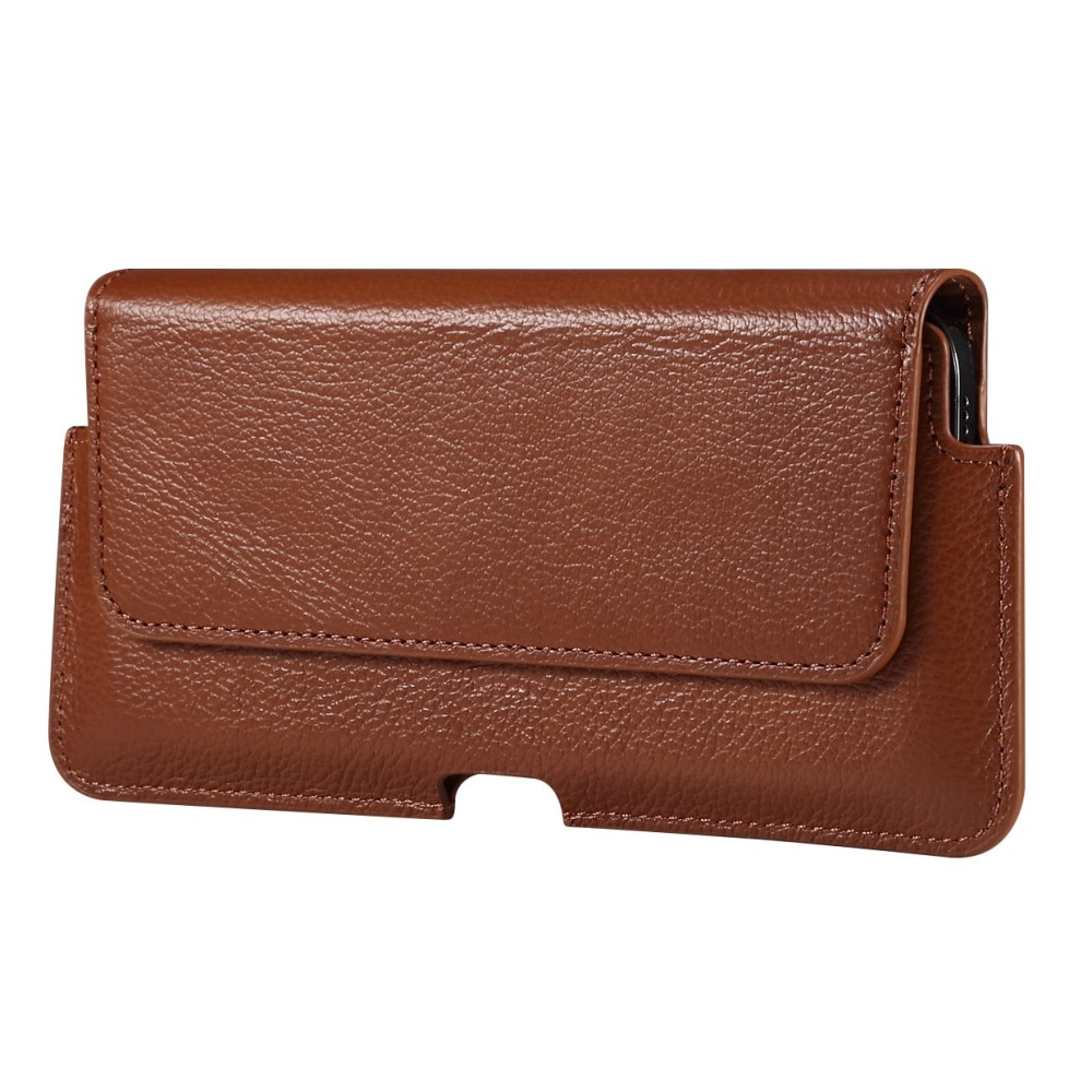 Leather Belt Bag for iPhone SE (2022) Brown