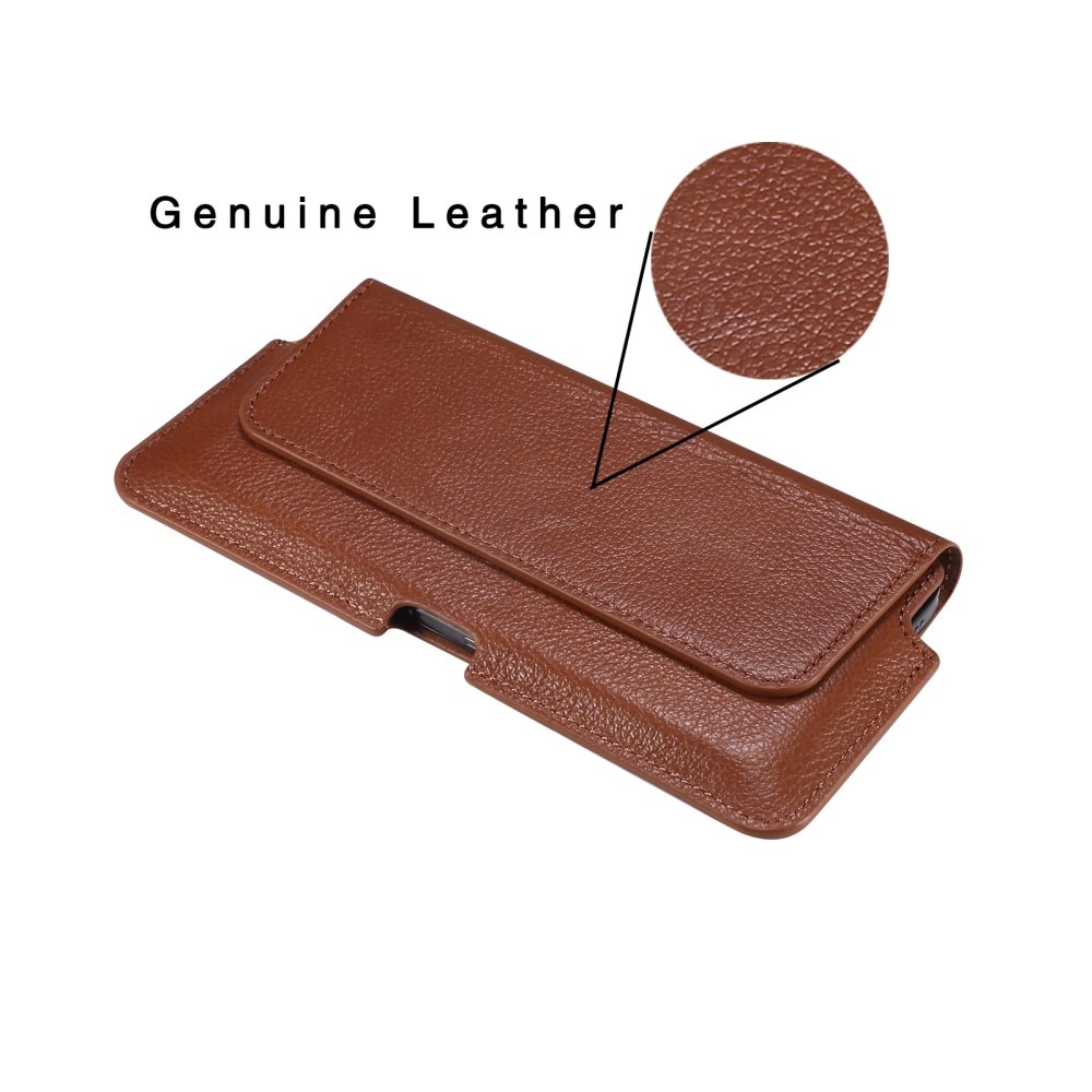 Leather Belt Bag for iPhone SE (2022) Brown