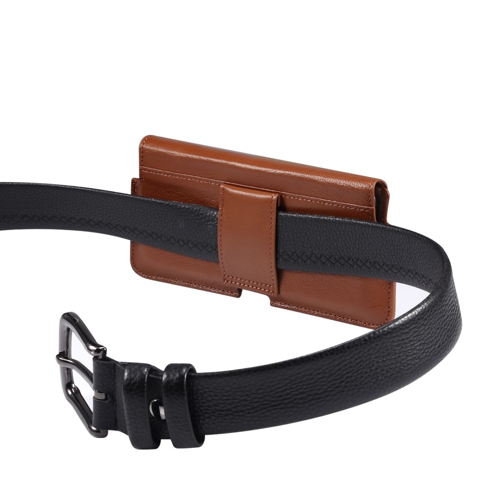 Leather Belt Bag for Phone S Brown