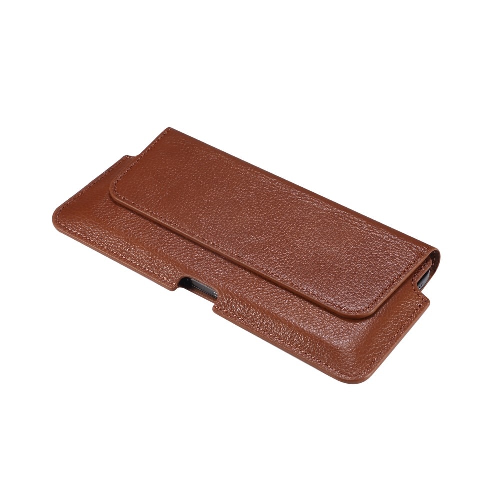 Leather Belt Bag for iPhone SE (2022) Brown