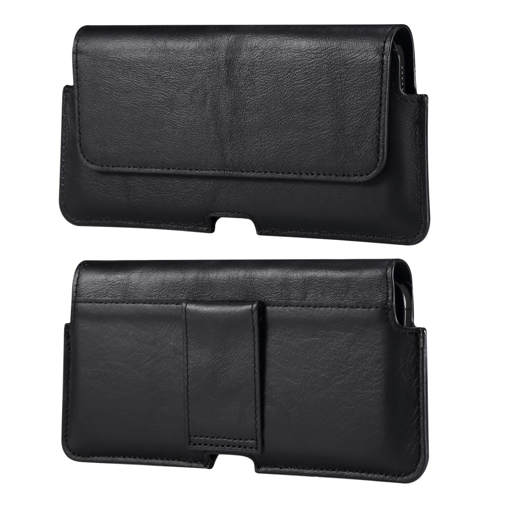 Leather Belt Bag for Phone M Black
