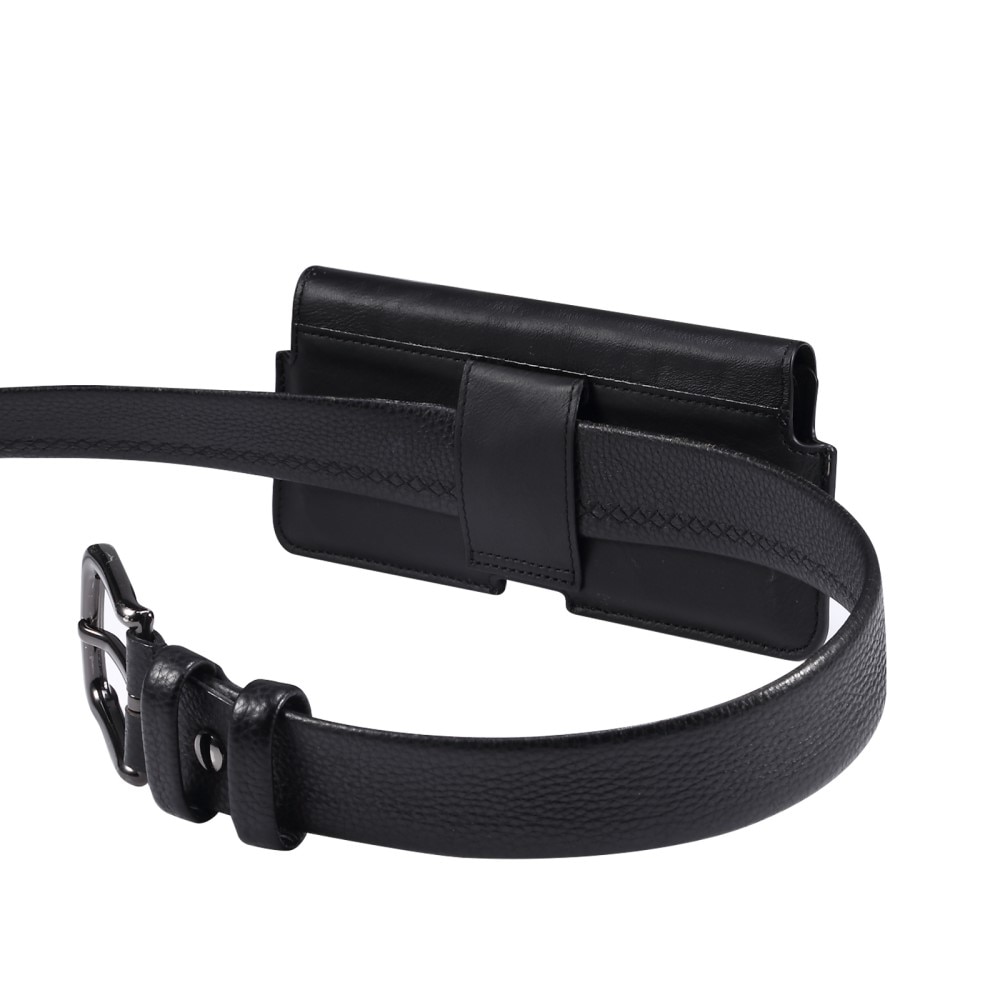 Leather Belt Bag for iPhone SE (2022) Black
