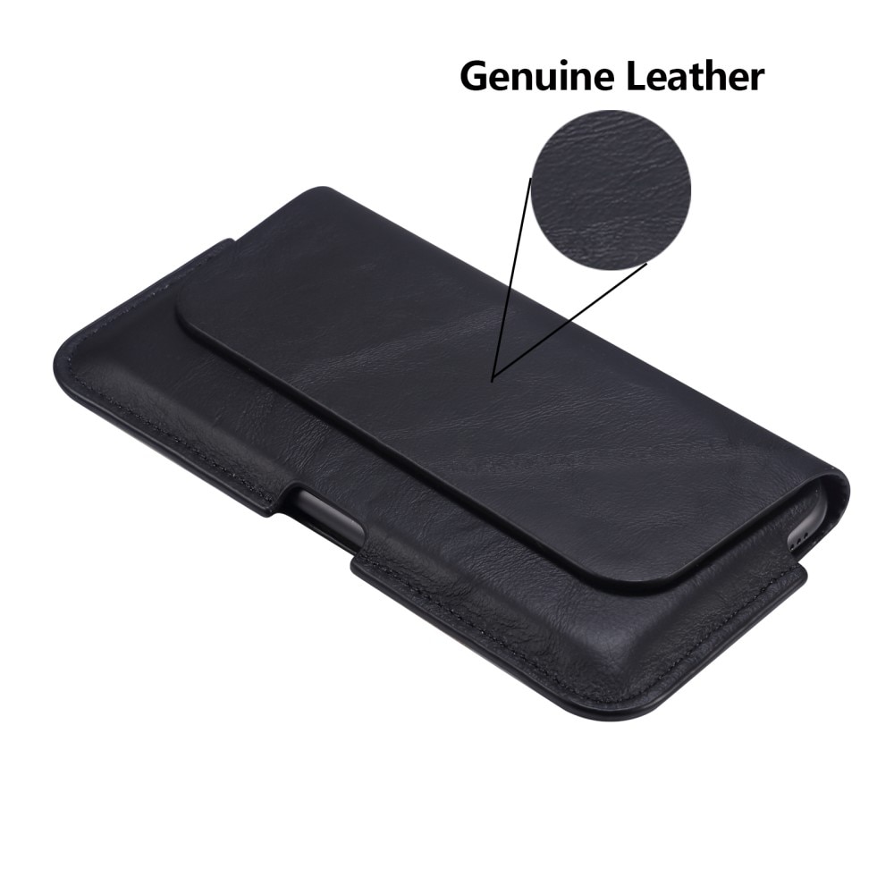 Leather Belt Bag for Phone M Black