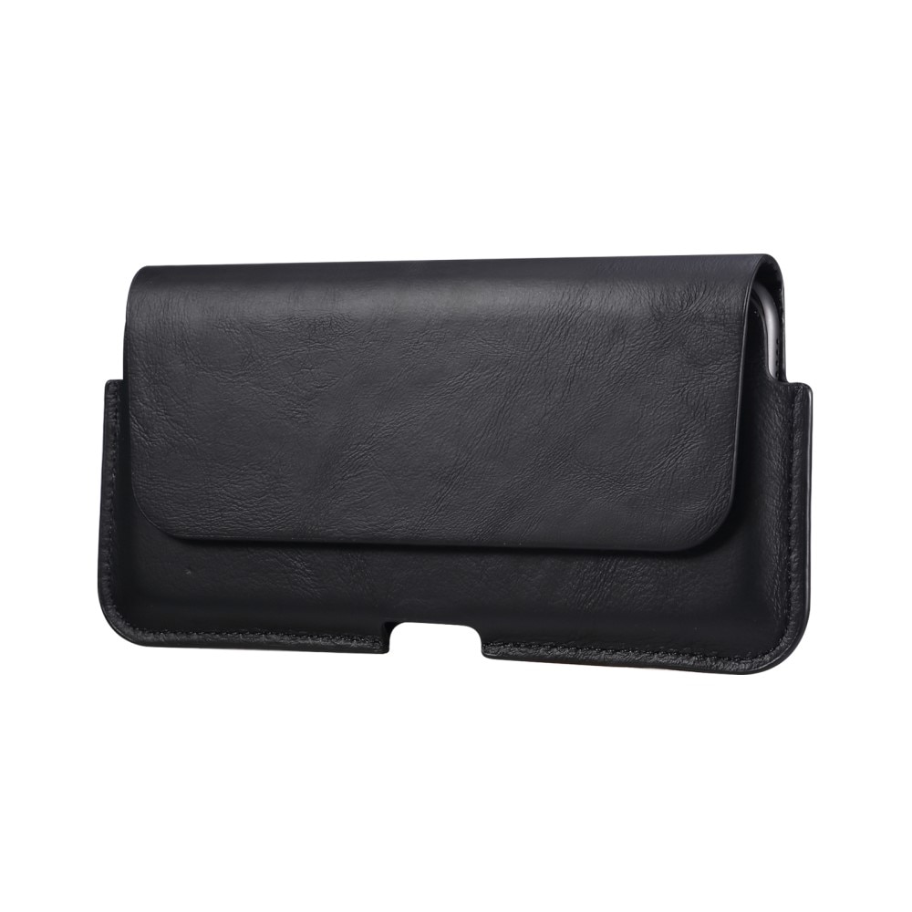 Leather Belt Bag for Phone M Black