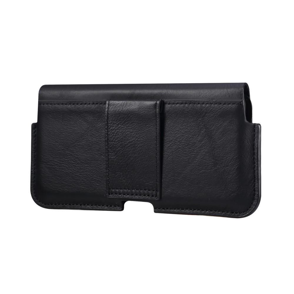 Leather Belt Bag for Phone M Black