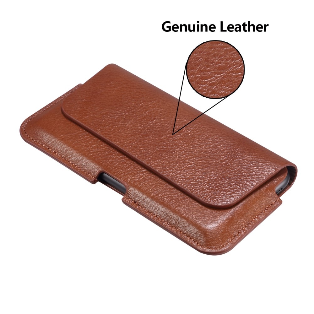 Leather Belt Bag for Phone M Brown