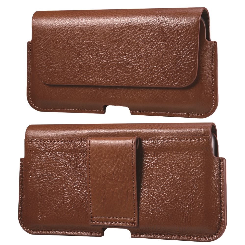 Leather Belt Bag for Fairphone 5 Brown