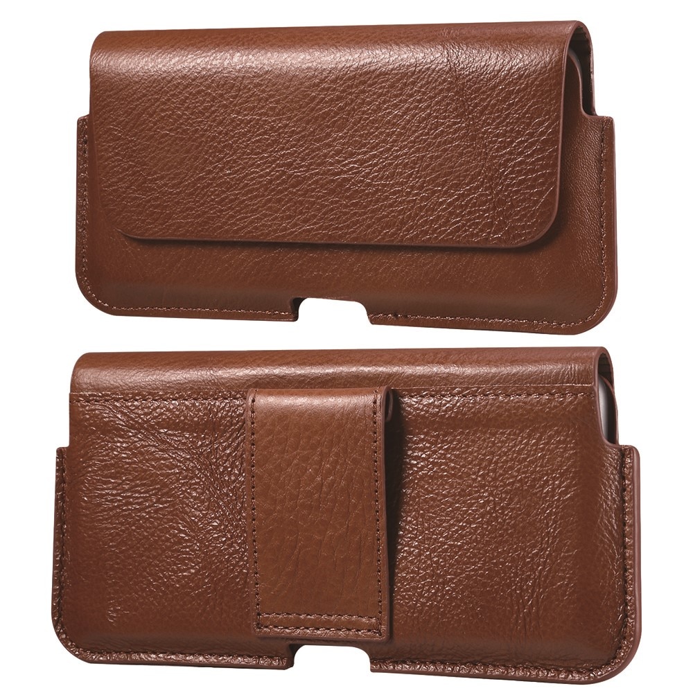 Leather Belt Bag for Samsung Galaxy Xcover 7 Brown