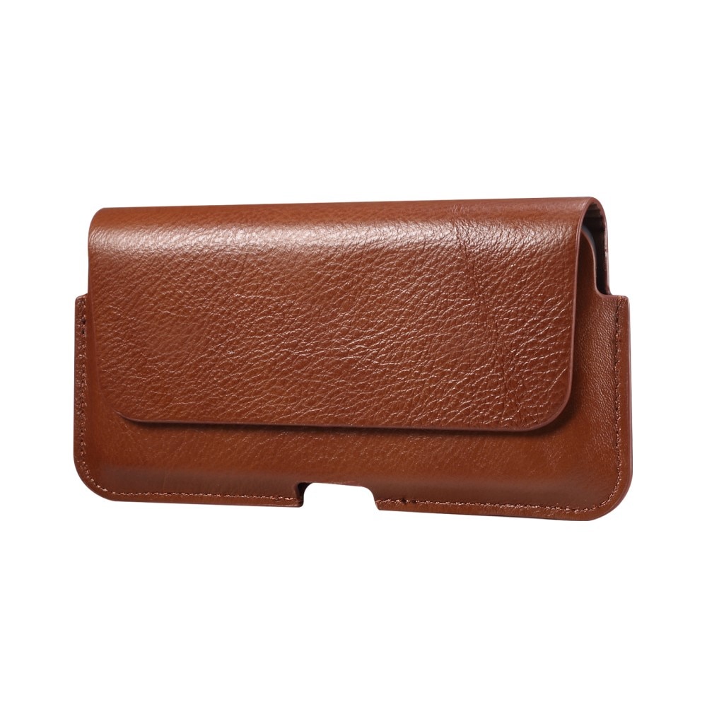 Leather Belt Bag for Samsung Galaxy A15 Brown
