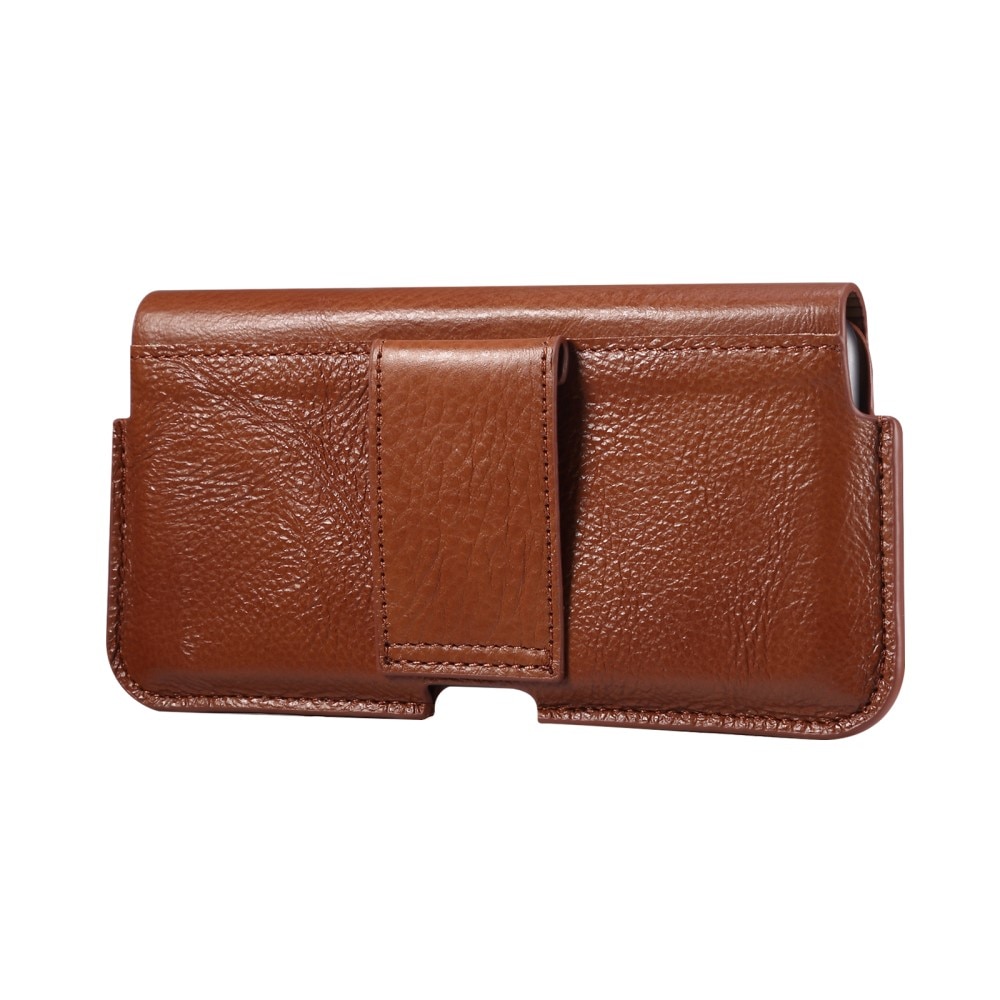Leather Belt Bag for Phone L Brown
