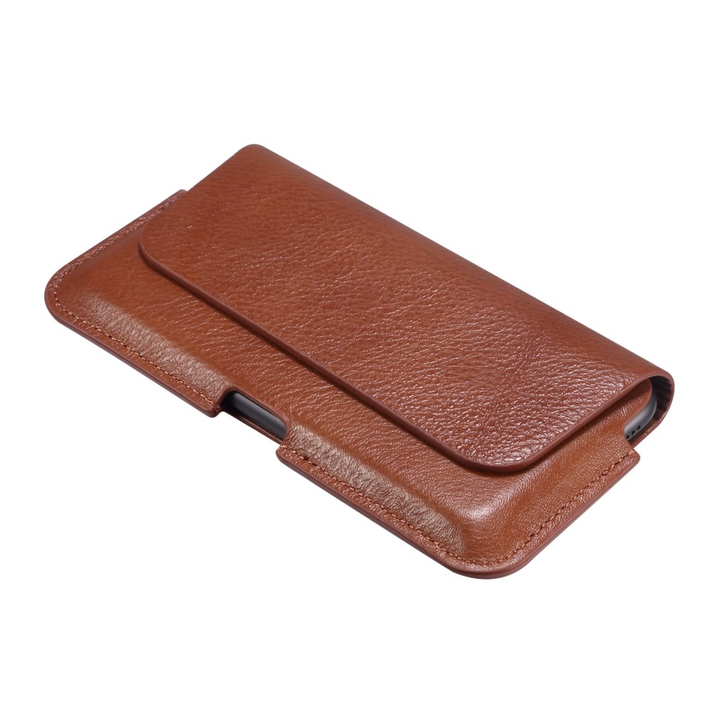 Leather Belt Bag for Phone XL Brown