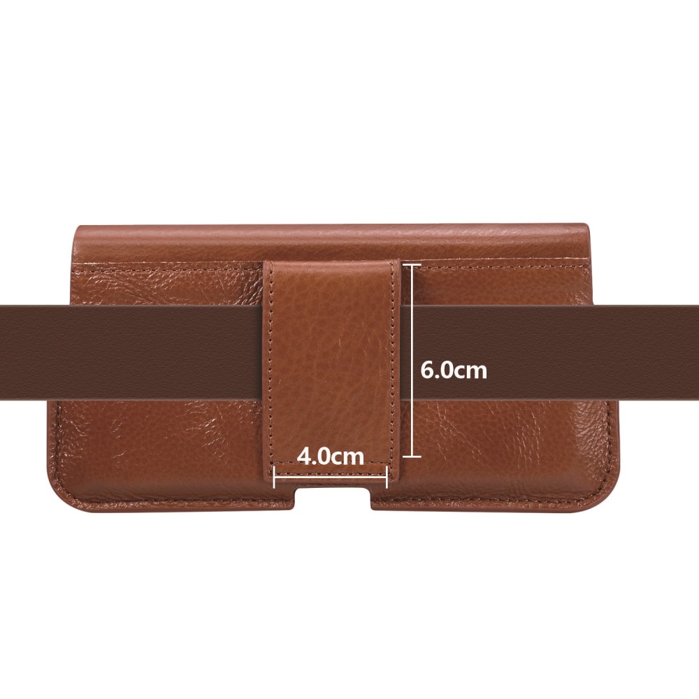 Leather Belt Bag for Phone L Brown