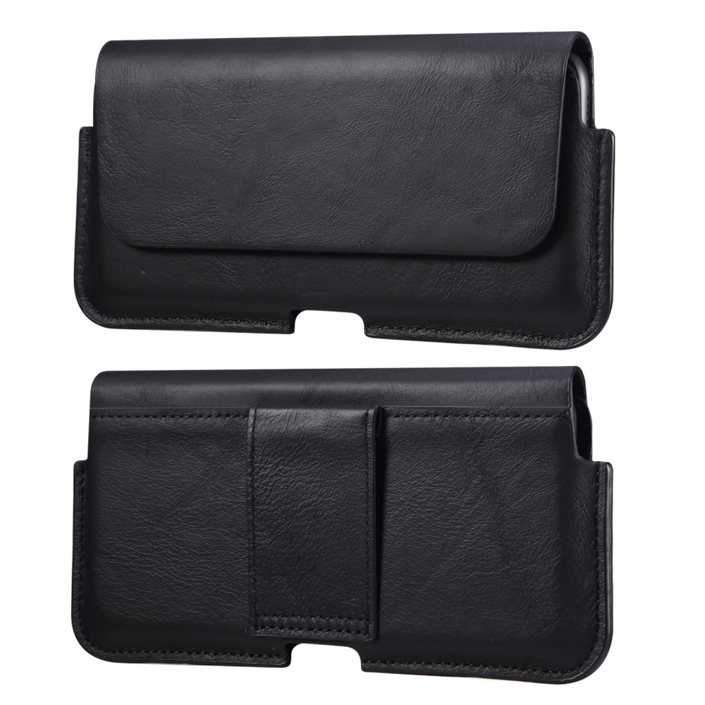 Leather Belt Bag for Phone iPhone 15 Pro Max Black