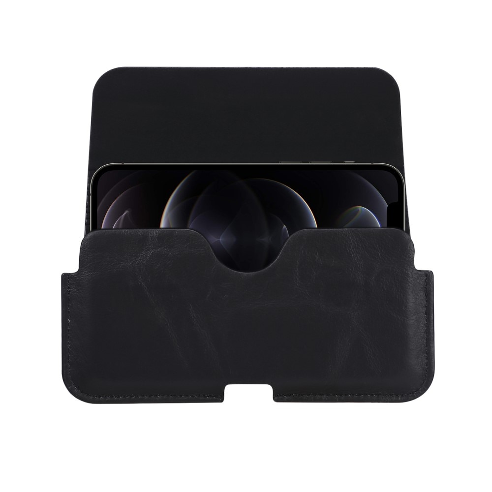 Leather Belt Bag for Phone iPhone 12 Pro Black