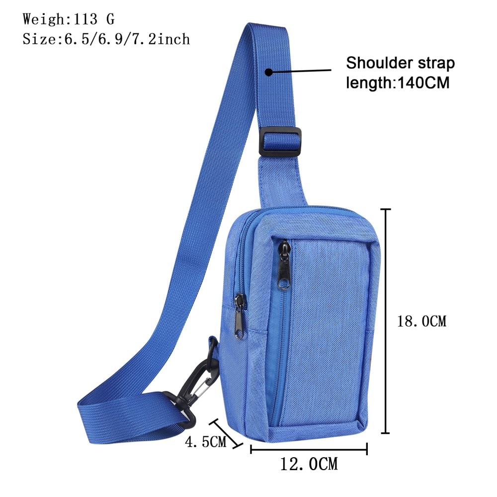 Small Crossbody Bag Nylon Blue