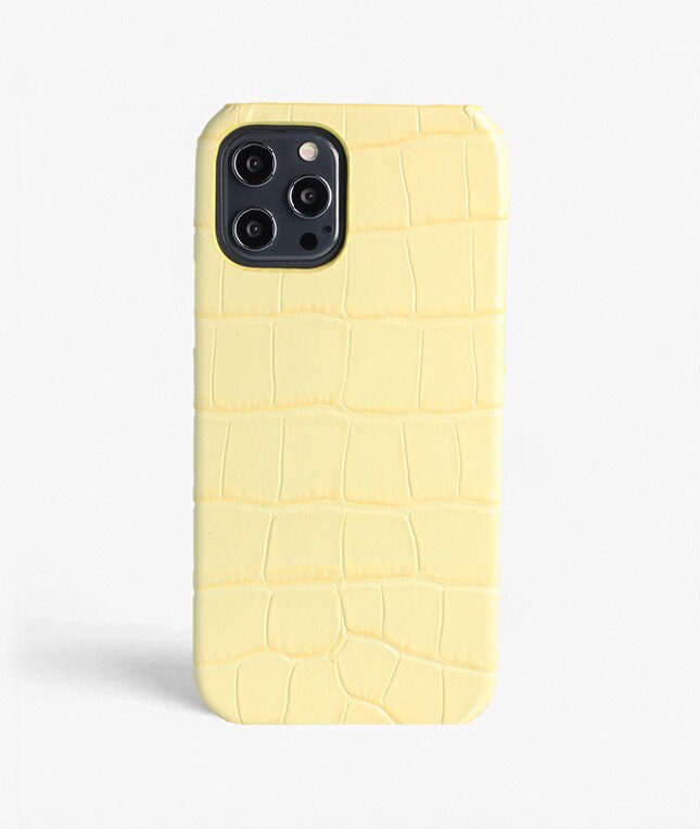 iPhone 12 Pro Max Case Croco Yellow