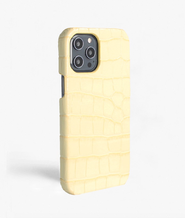 iPhone 12 Pro Max Case Croco Yellow
