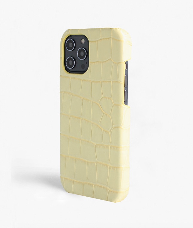 iPhone 12 Pro Max Case Croco Yellow