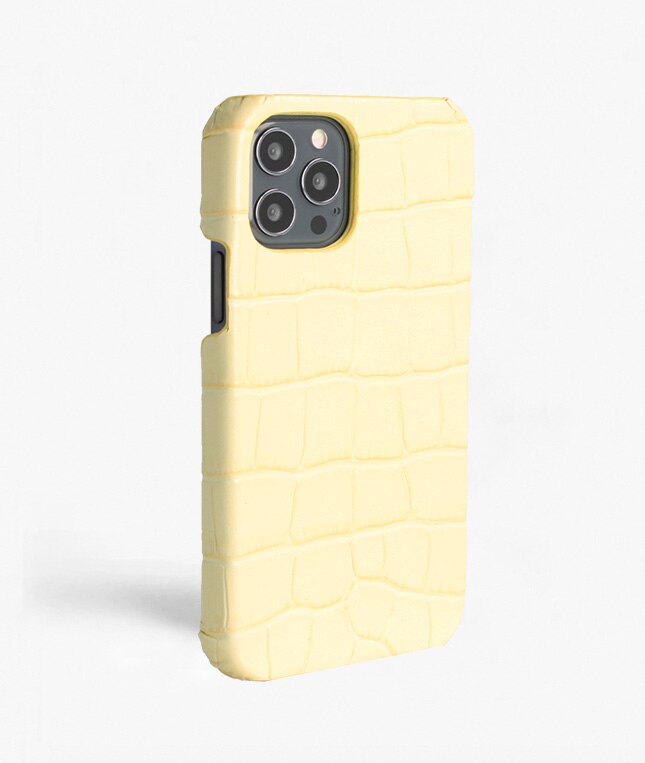 iPhone 12/iPhone 12 Pro Case Croco Yellow