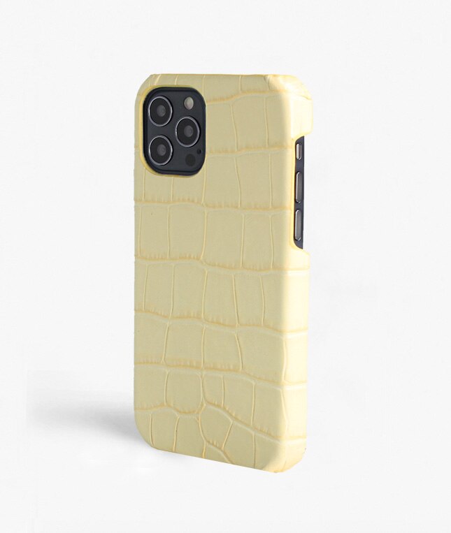 iPhone 12/iPhone 12 Pro Case Croco Yellow