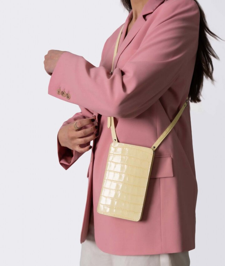 Smart Crossbody Bag Croco Yellow