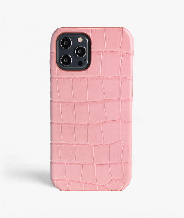 iPhone 12 Pro Max Case Croco Pink