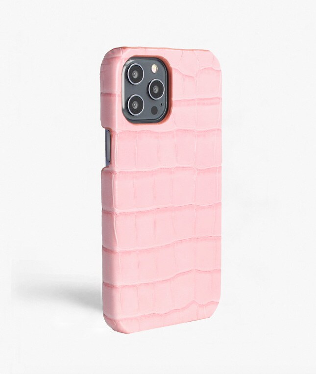 iPhone 12 Pro Max Case Croco Pink