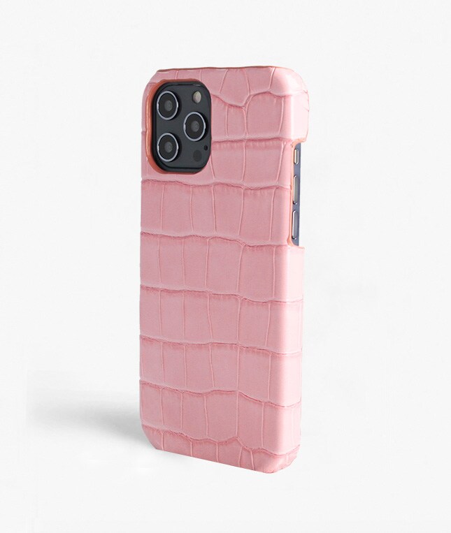 iPhone 12 Pro Max Case Croco Pink