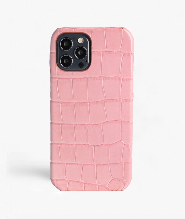 iPhone 12/iPhone 12 Pro Case Croco Pink
