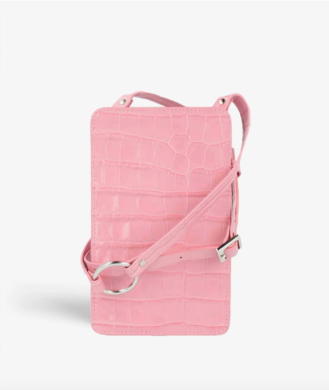 Smart Crossbody Bag Croco Pink