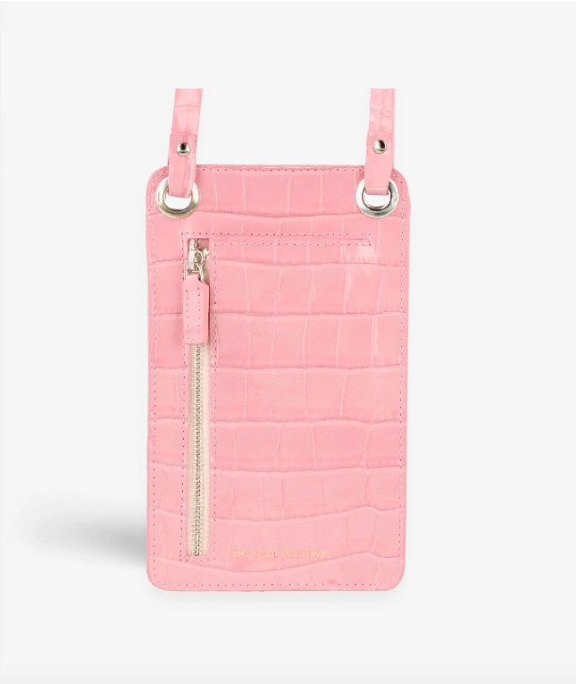 Smart Crossbody Bag Croco Pink