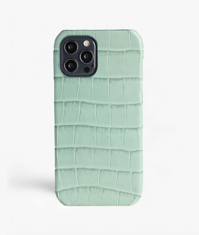 iPhone 12 Pro Max Case Croco Blue