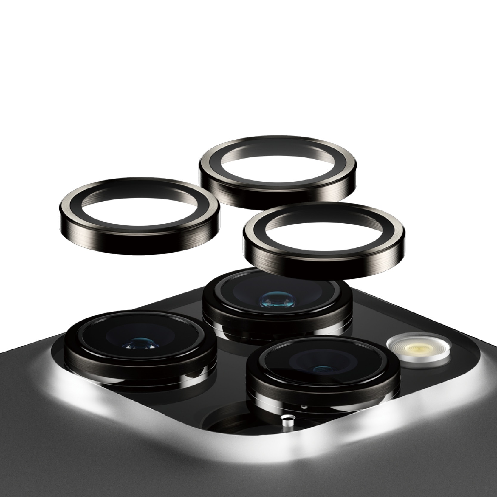 iPhone 15 Pro Hoops Camera Lens Protector, Black