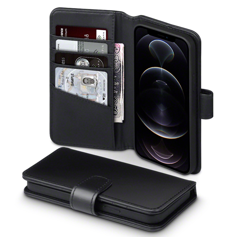 iPhone 12/12 Pro Genuine Leather Wallet Black