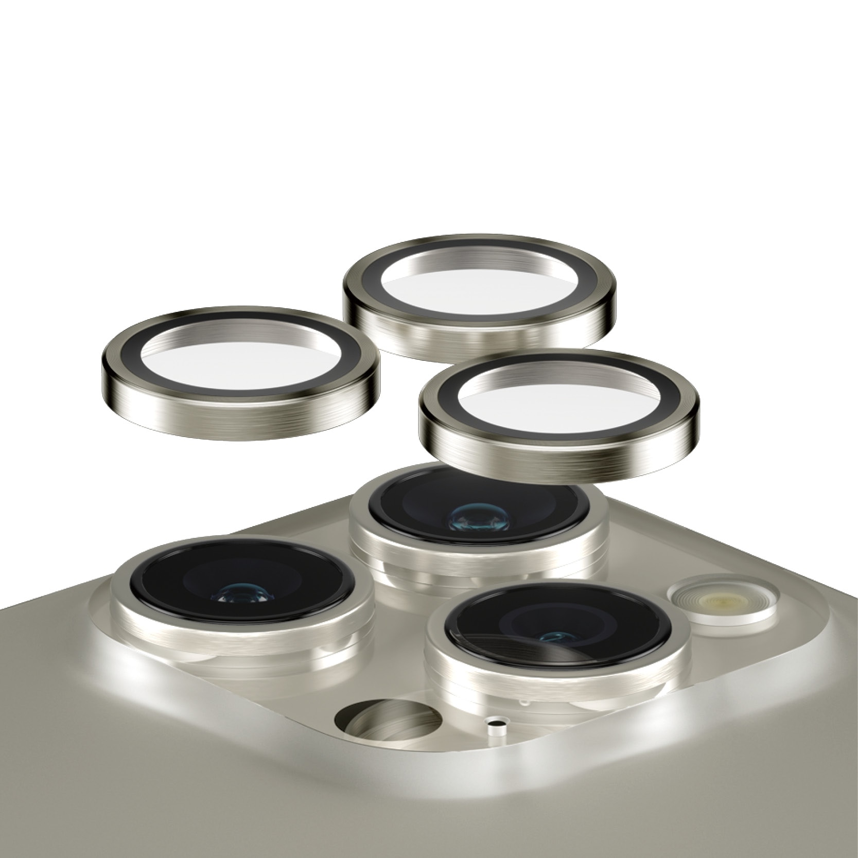 iPhone 15 Pro Max Hoops Camera Lens Protector Natural Metal