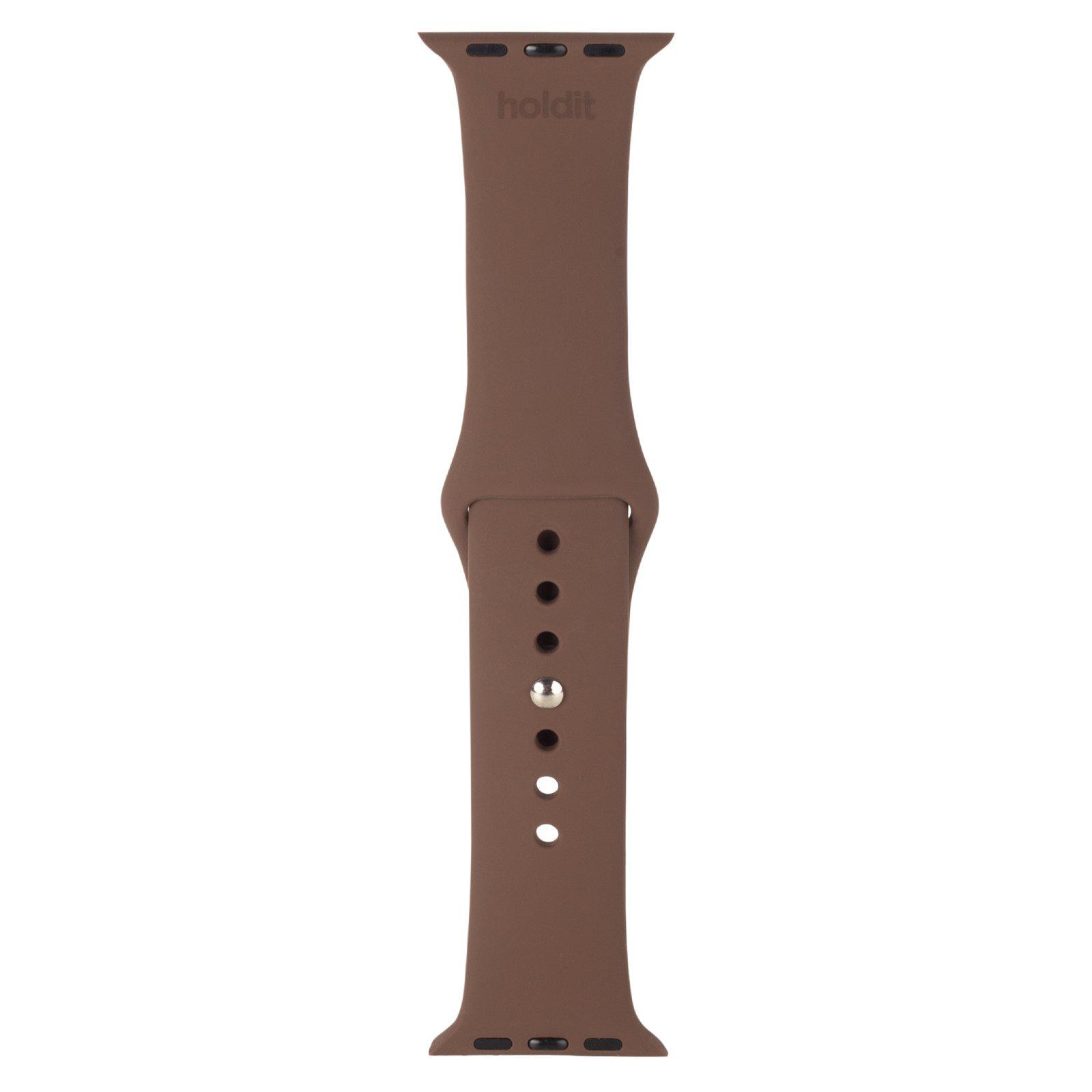 Apple Watch 45mm Series 9 Silicone Band Dark Brown
