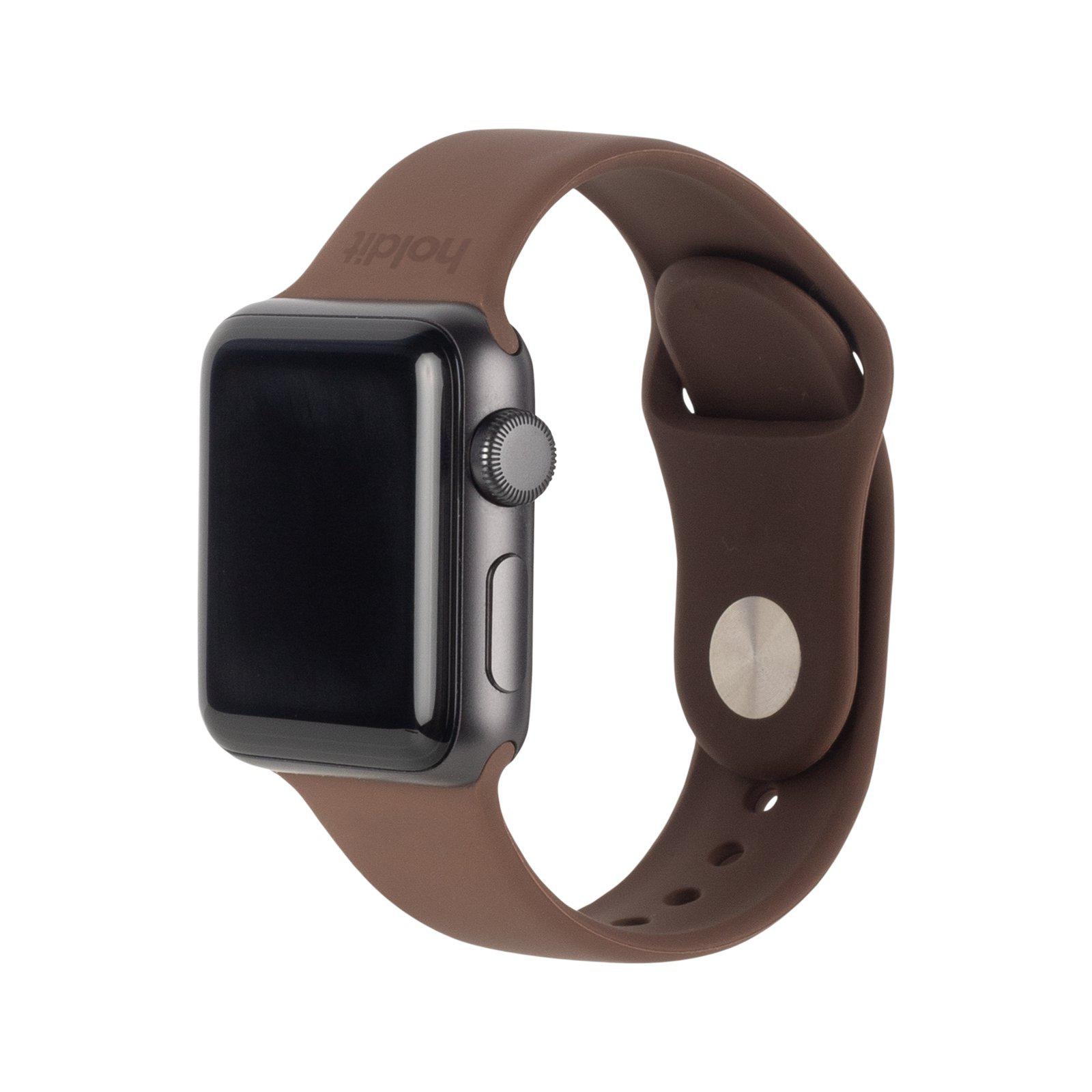 Apple Watch SE 44mm Silicone Band Dark Brown