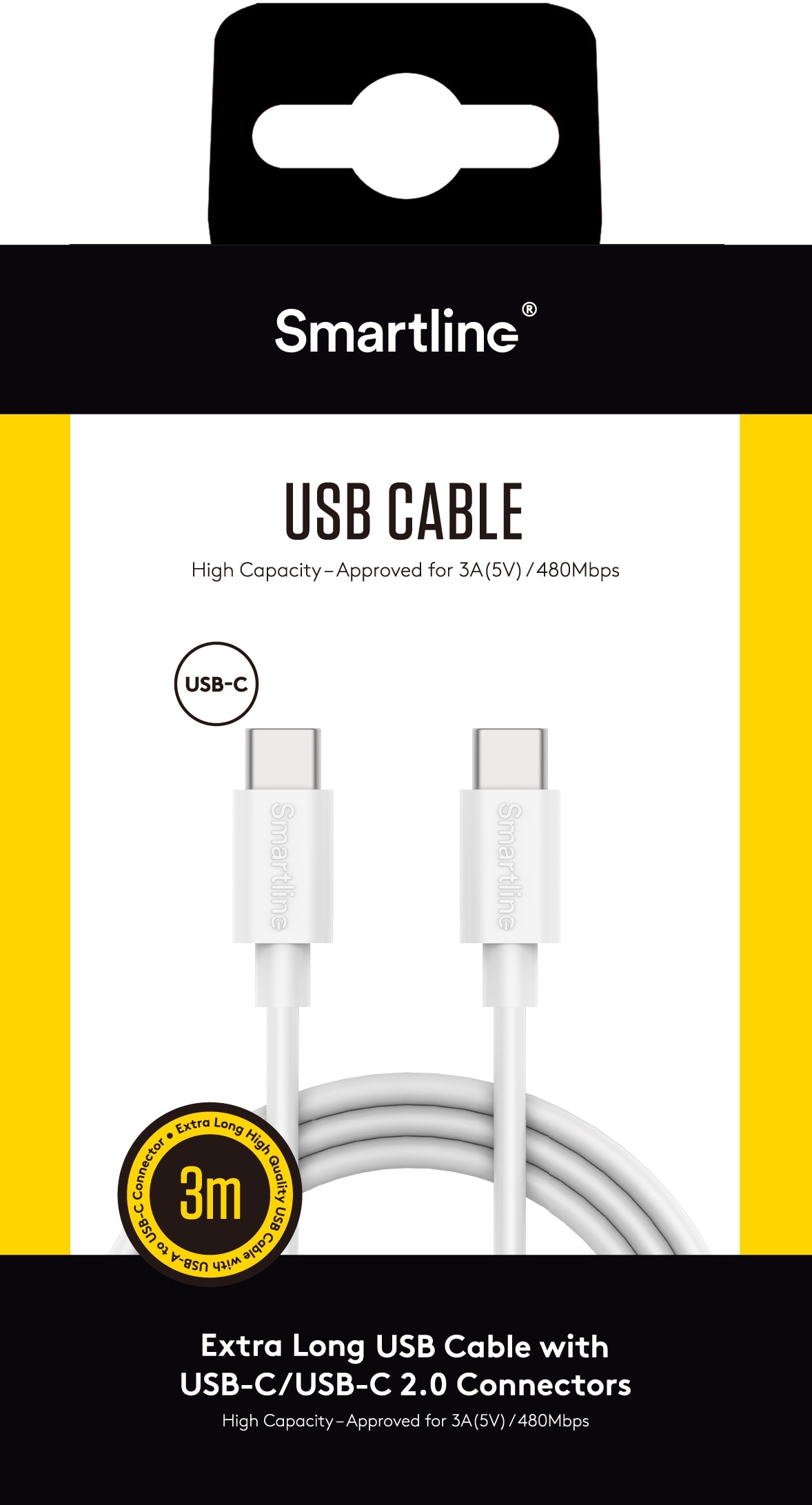 USB-C to USB-C Cable 3 meters White