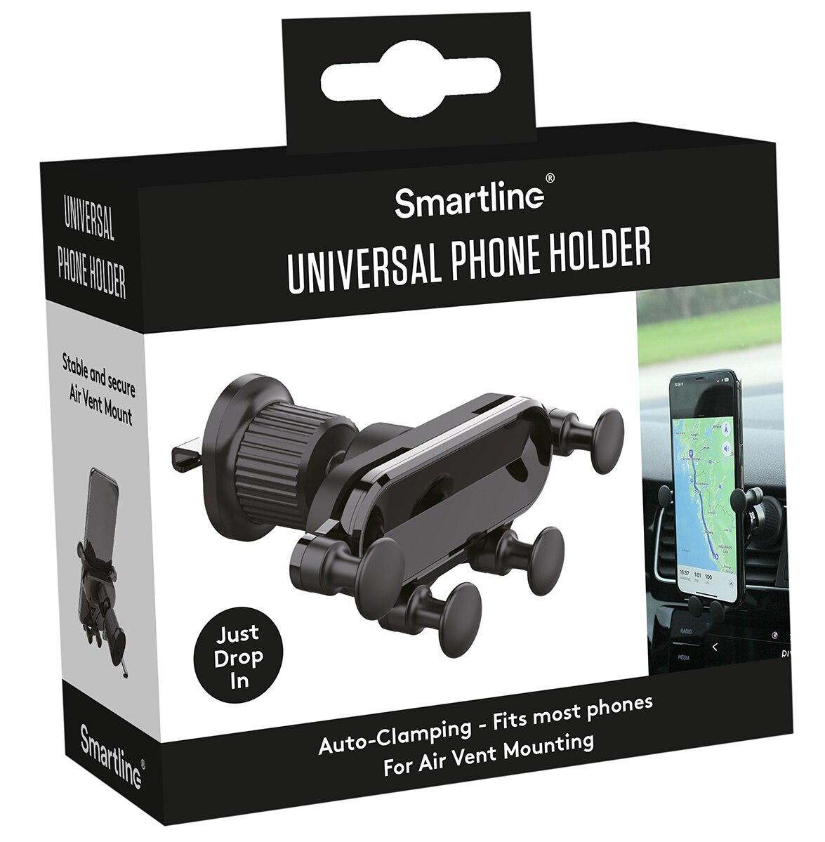 Gravity Car Vent Phone Holder Black